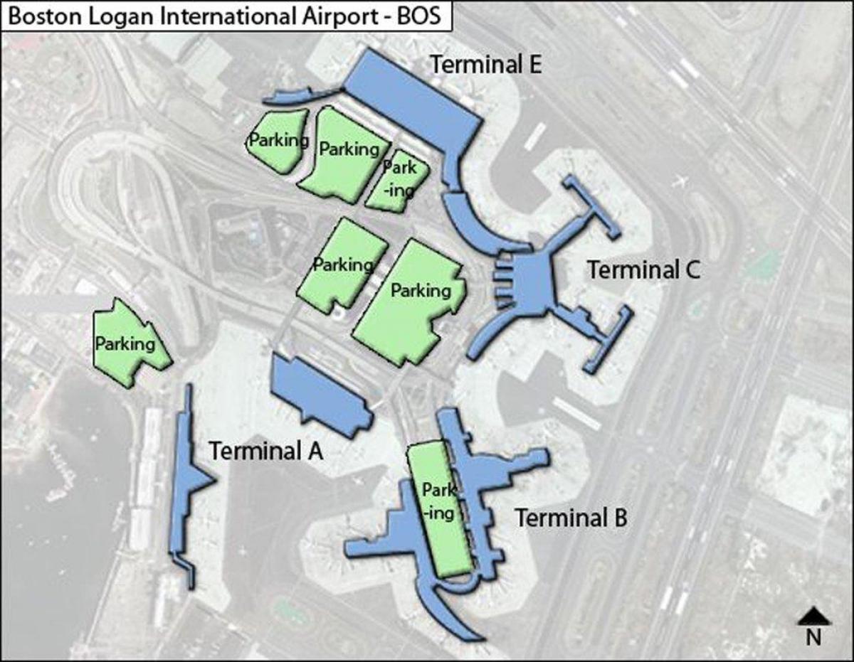 Karte von Boston Logan airport