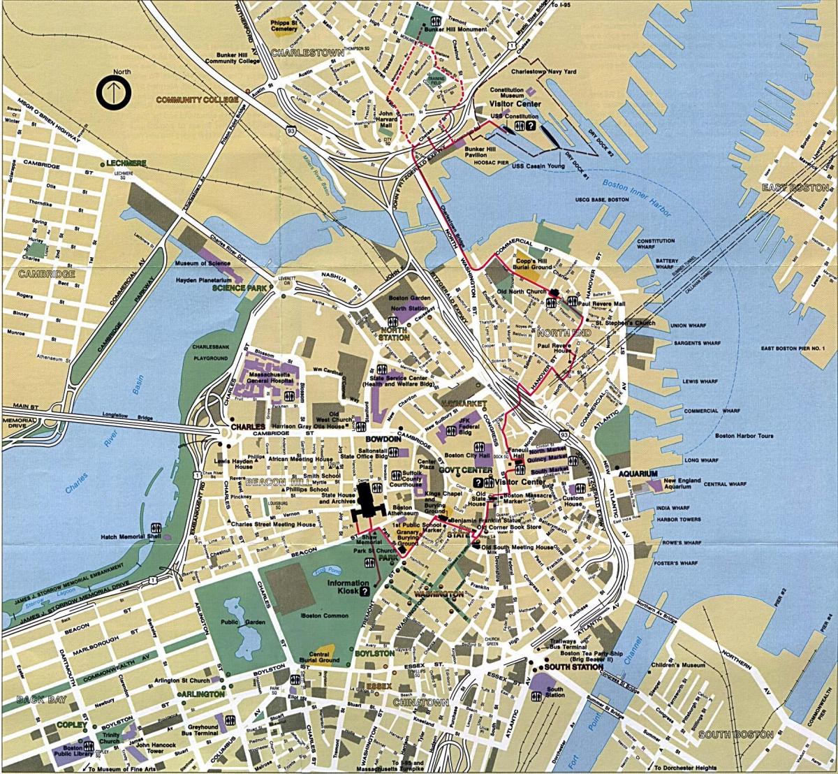 Stadtplan von Boston