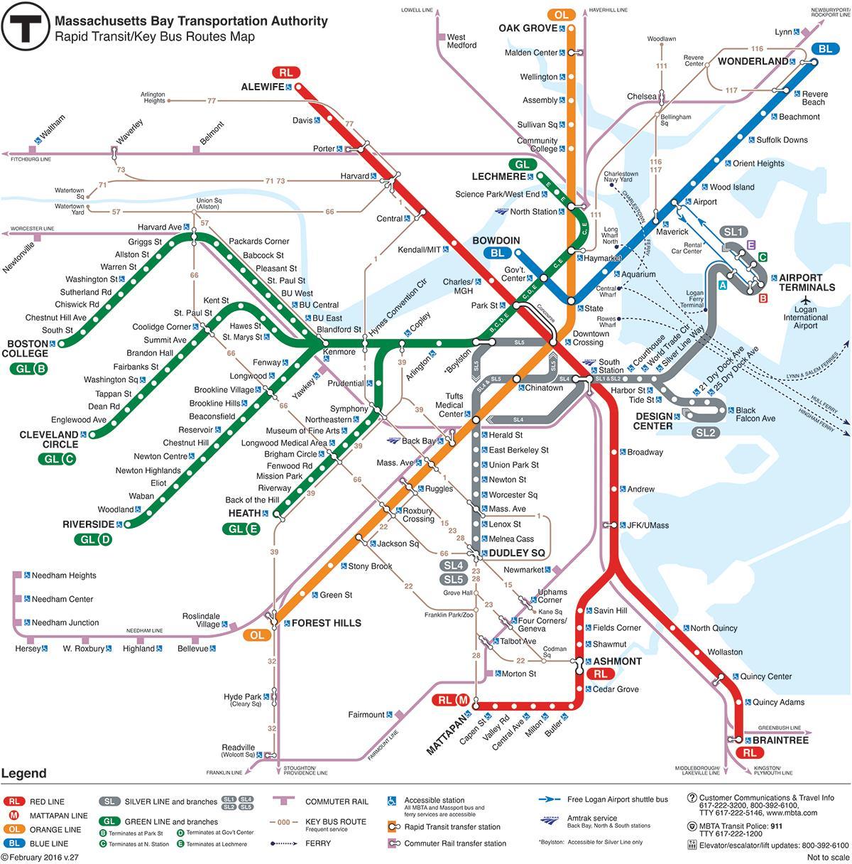 T-Bahn Boston Karte