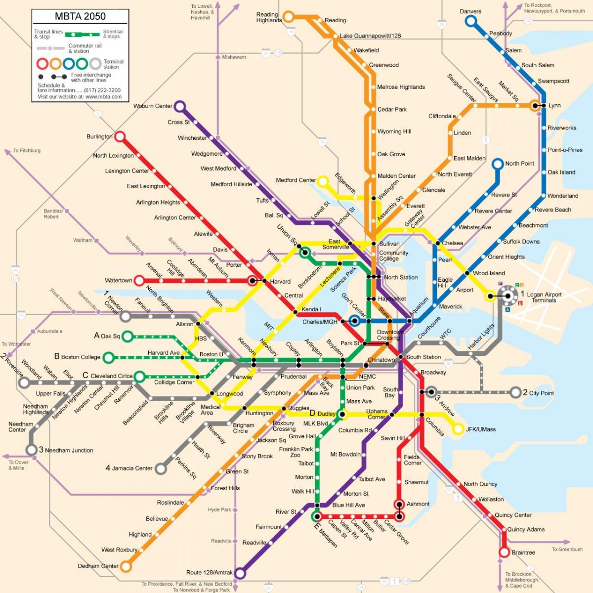 Boston public transit Karte