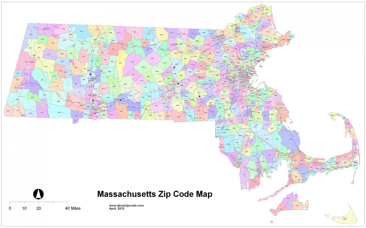 PLZ Karte von Boston