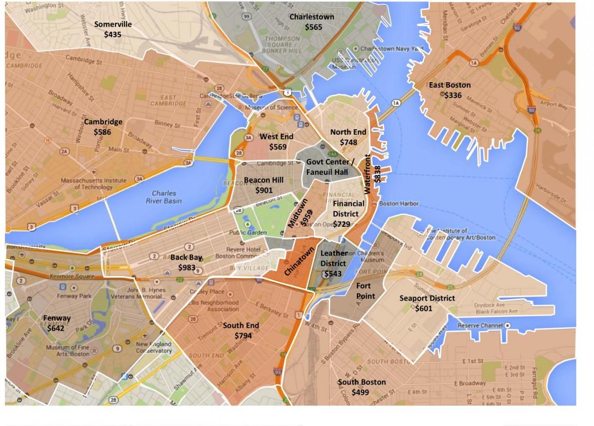 Stadt Boston zoning map