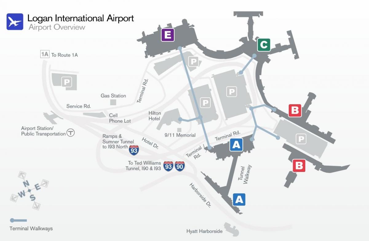 Karte von Logan airport terminal b