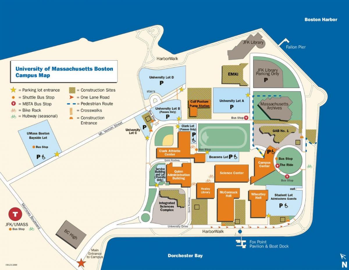 umass Boston campus-Karte
