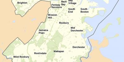 Karte von Boston und Umgebung