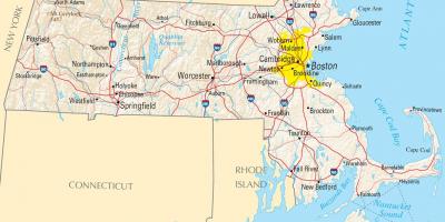 Boston auf einer Karte