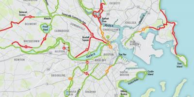 Karte von Boston-bike