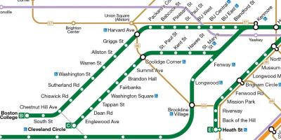 MBTA grüne Linie anzeigen