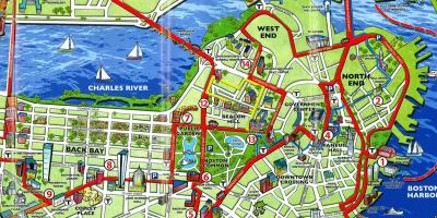 Touristische Karte von Boston