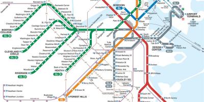 Green line Karte Boston