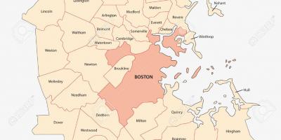 Karte Boston area