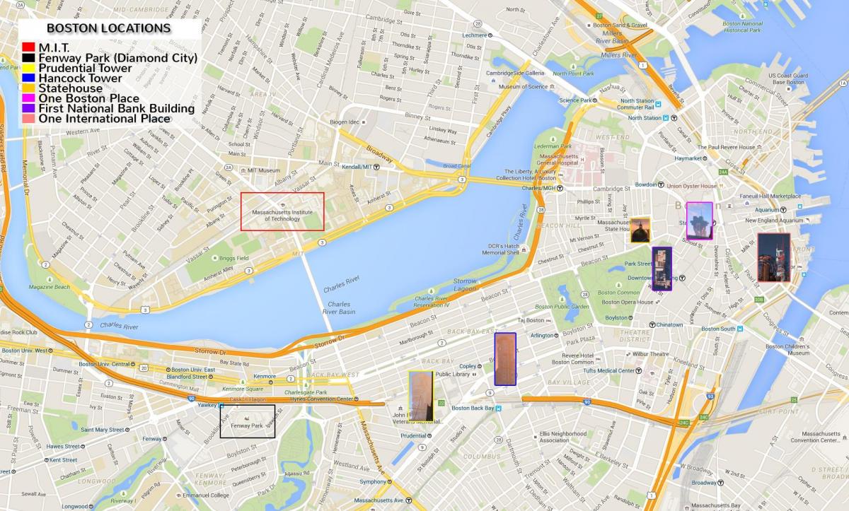 Karte der Innenstadt von Boston