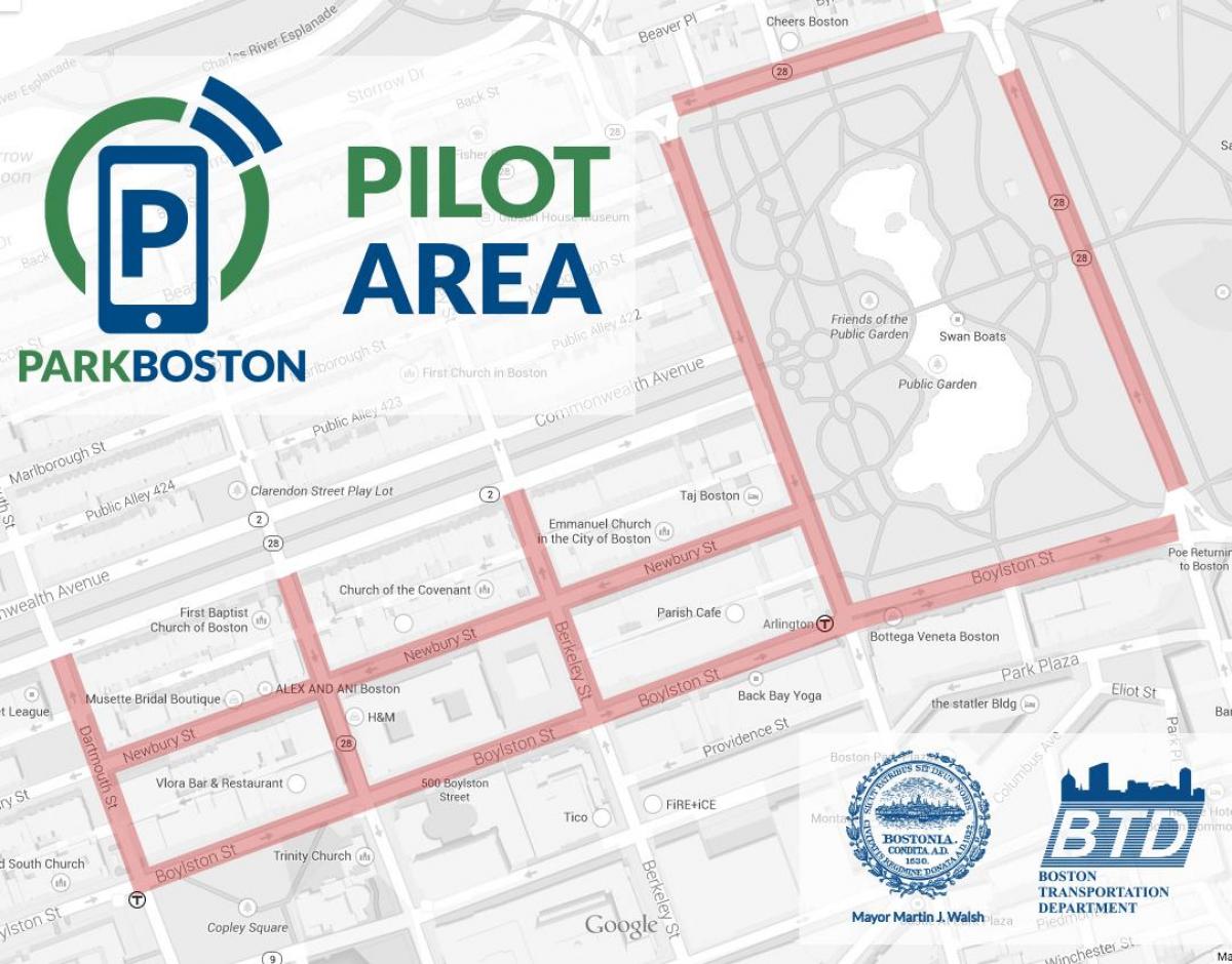 Boston Parkuhr-Karte