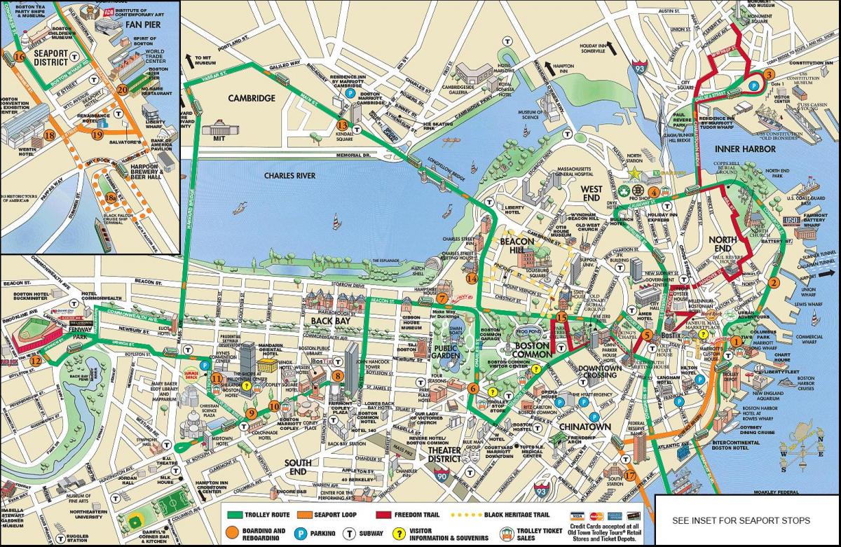 Boston trolley tours Karte