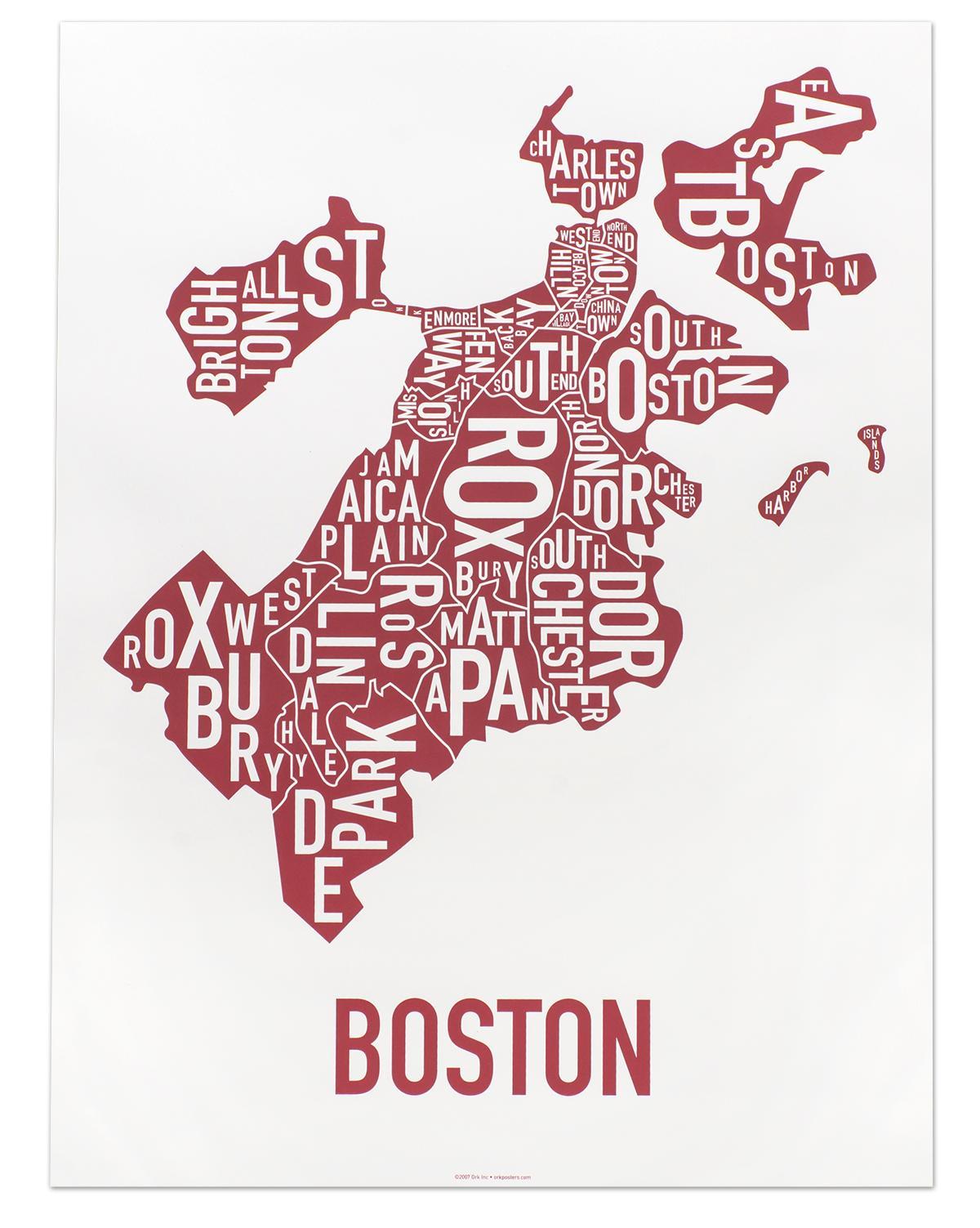 Stadt Boston Karte