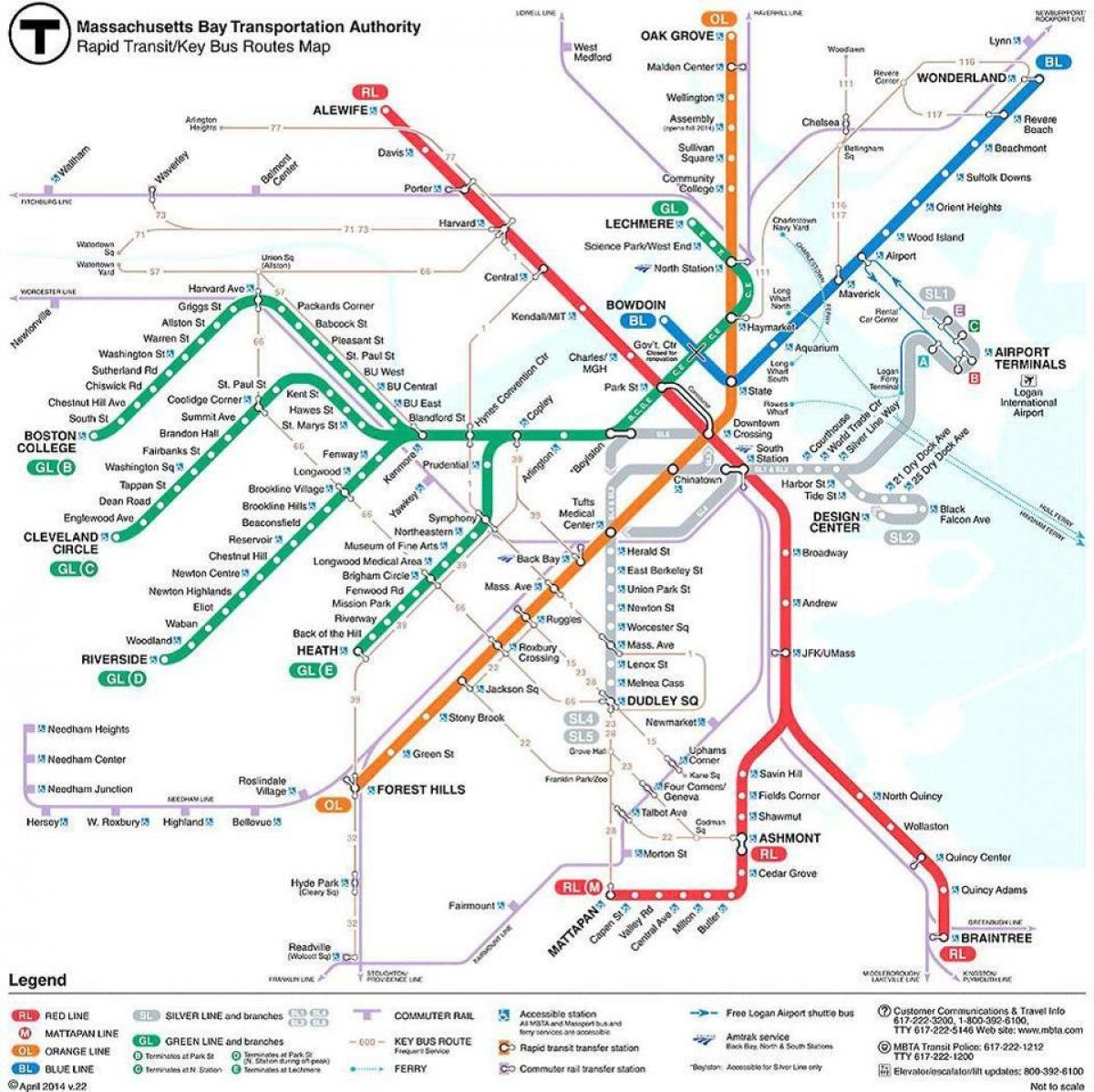 MBTA Boston Karte
