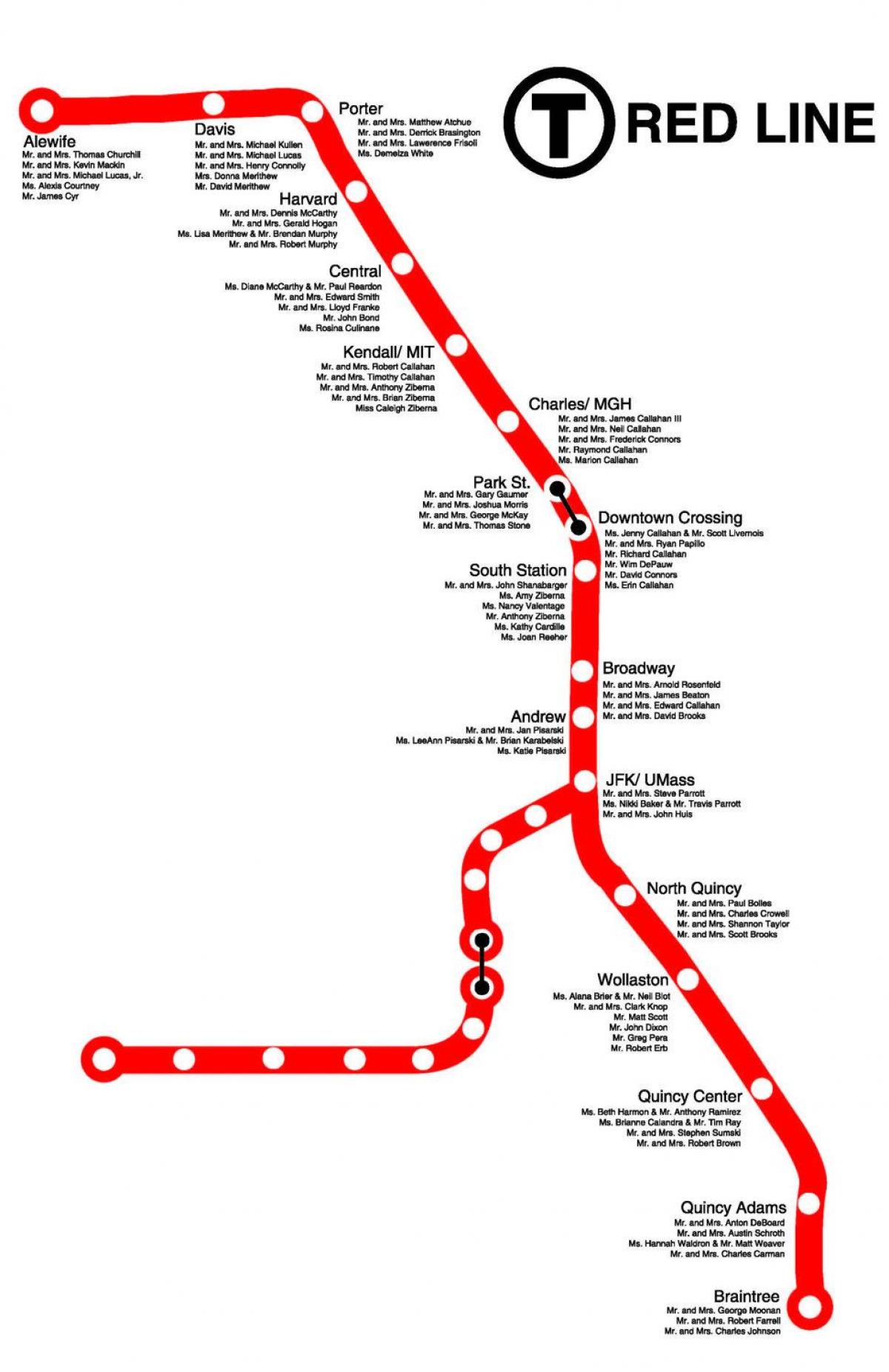 red line Boston Karte