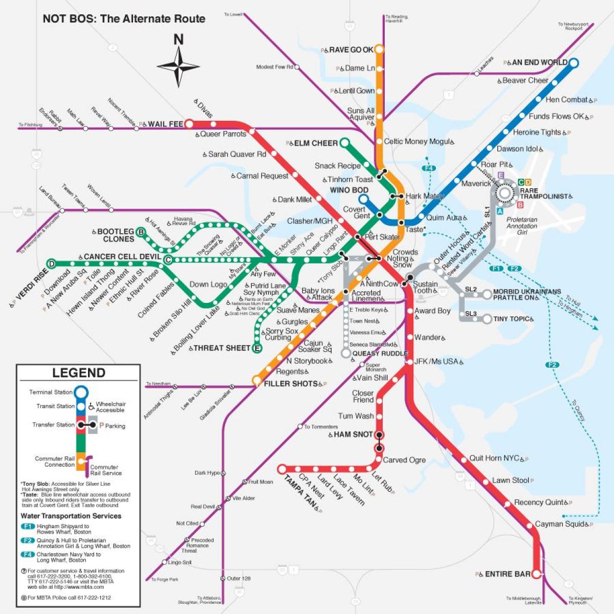 Karte von t Karte Boston