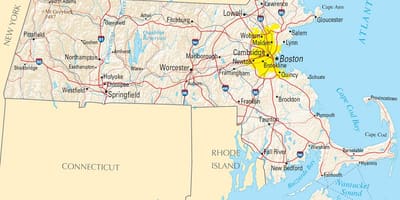 Karte von Boston, usa