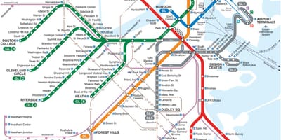 Boston U-Bahn-Bereich anzeigen