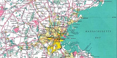 Karte von greater Boston area